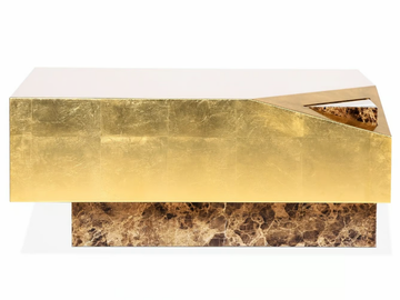 VAZ - Low square wooden coffee table with Emperador marble base by ROYAL STRANGER - view 3